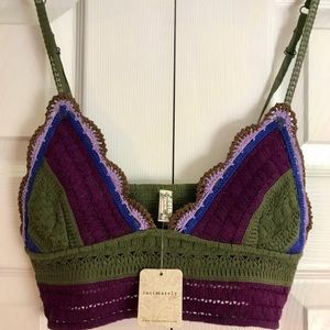 NWOT Free People Crochet Bralette Size XL